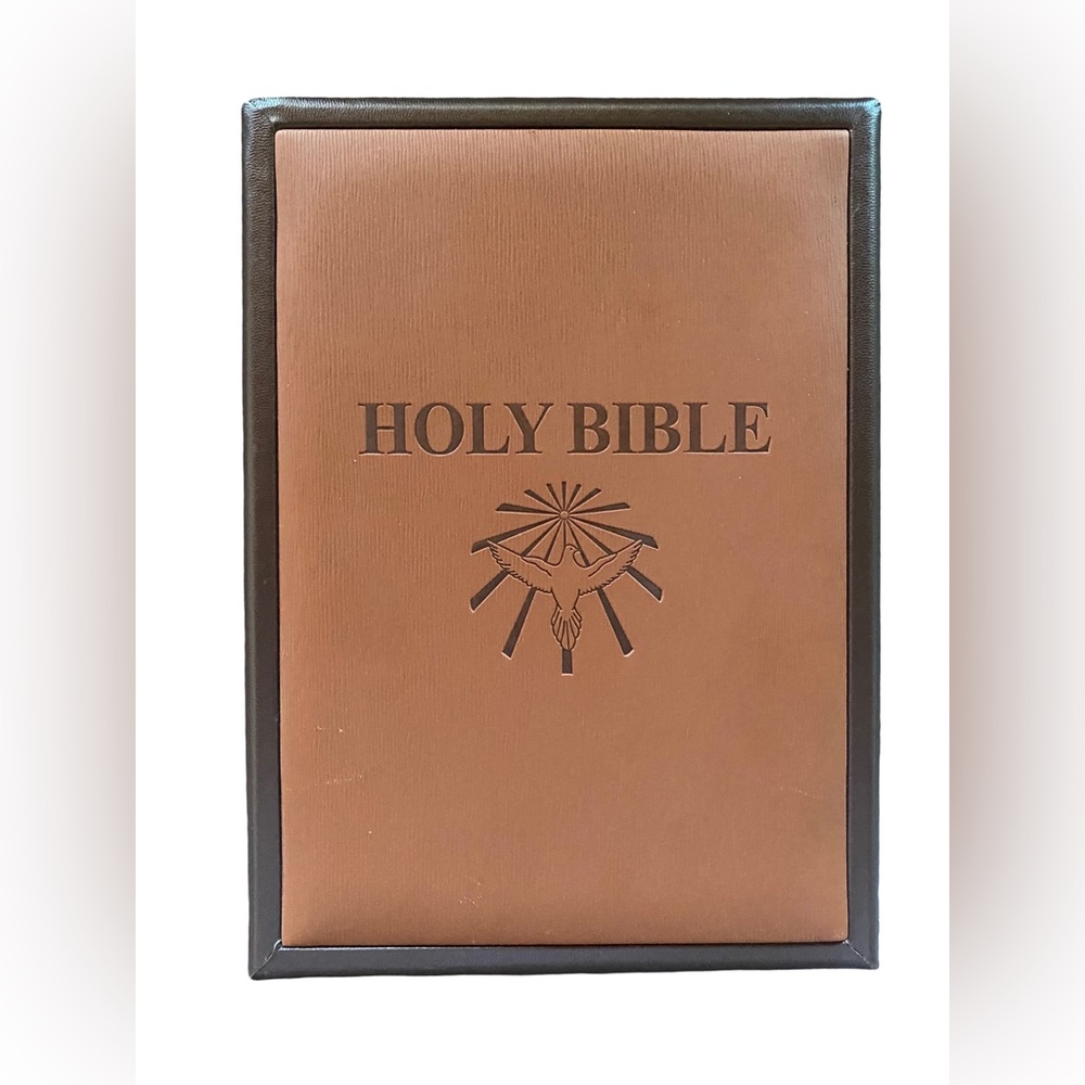 Leather Covered Holy Bible Case w/Dove of Peace Edition King James Version Bible